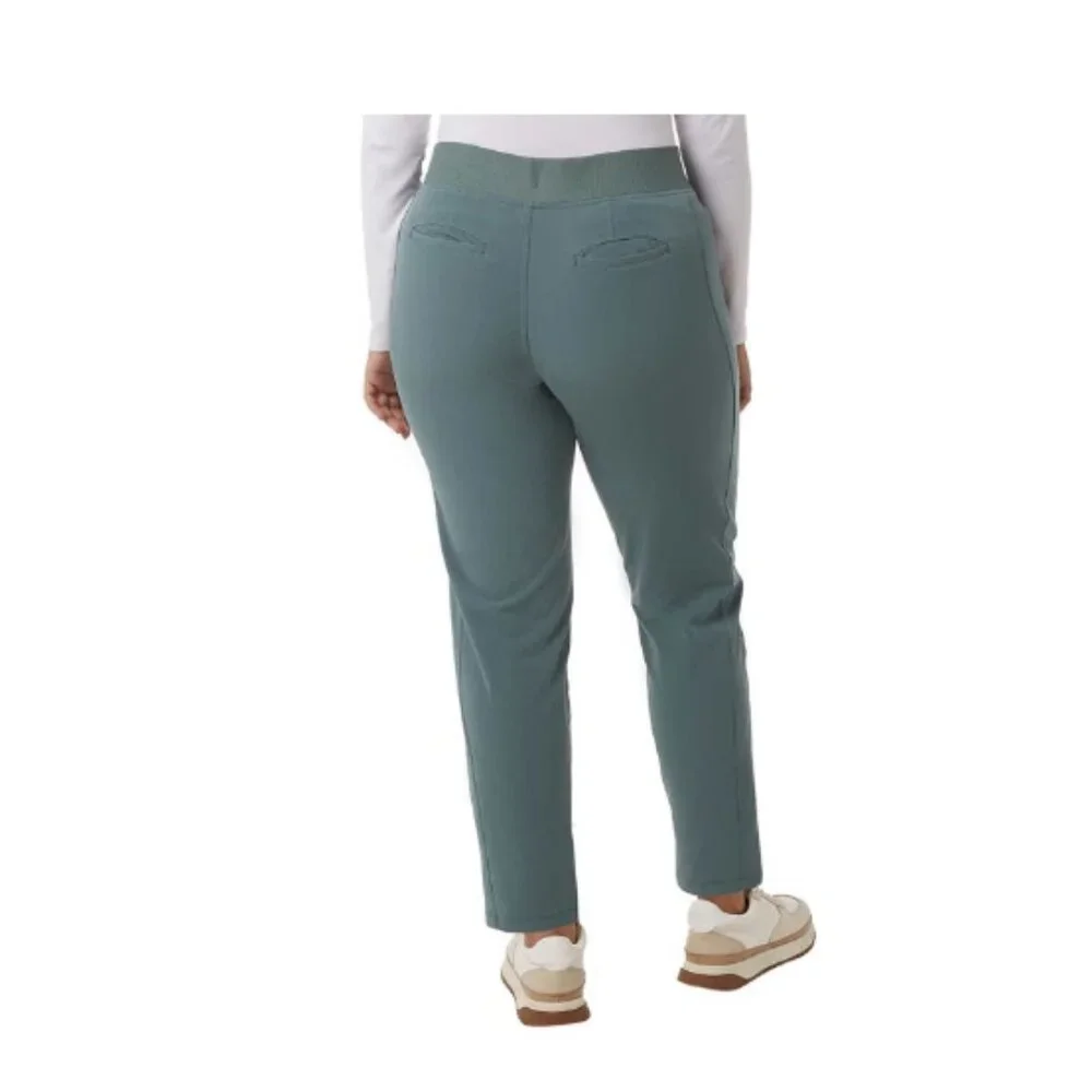 32 Degrees Cool Women's Pull On Travel Stretch Comfort Pants Balsam Green Mediu - Picture 2 of 3